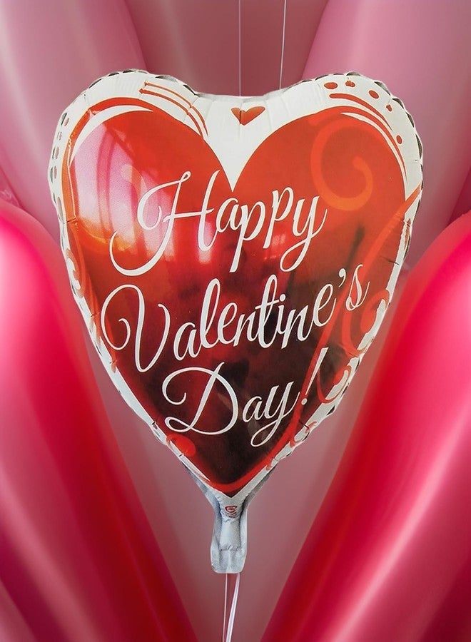 Salvus APP SOLUTIONS 17 Inch Heart Shape Valentine Foil Balloon - Red “Happy Valentine’s Day” Balloon for Romantic Decoration & Surprise Gift | Valentine Decor for Girlfriend & Boyfriend (Pack of 1) - Image 2